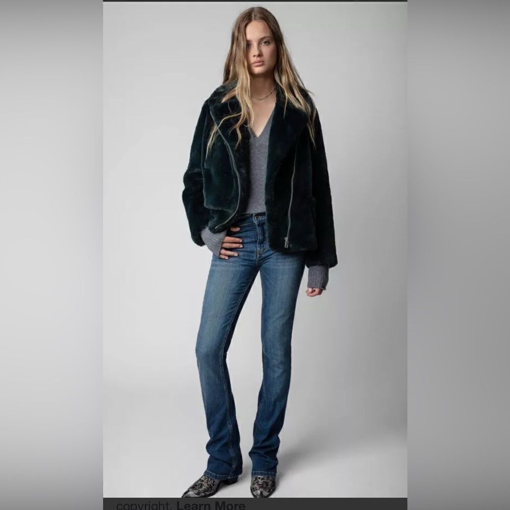 ZADIG & VOLTAIRE jacket BLACK FAUX MINK FUR COAT. Freeze color NWT. M/L - Picture 7 of 15